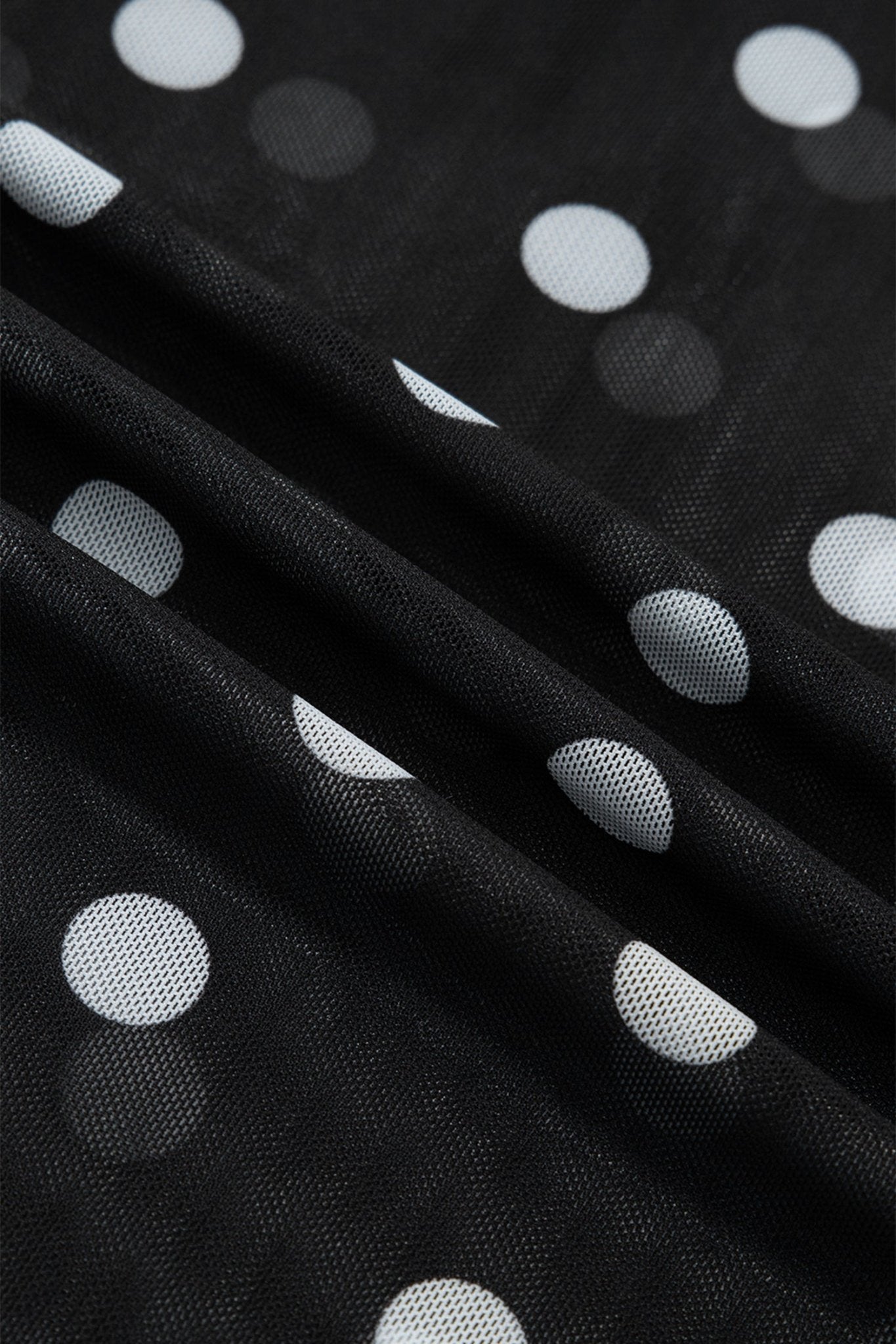 Plus Size Polka Dot Mesh Mock Neck Top - Rooted & Reckless Co.