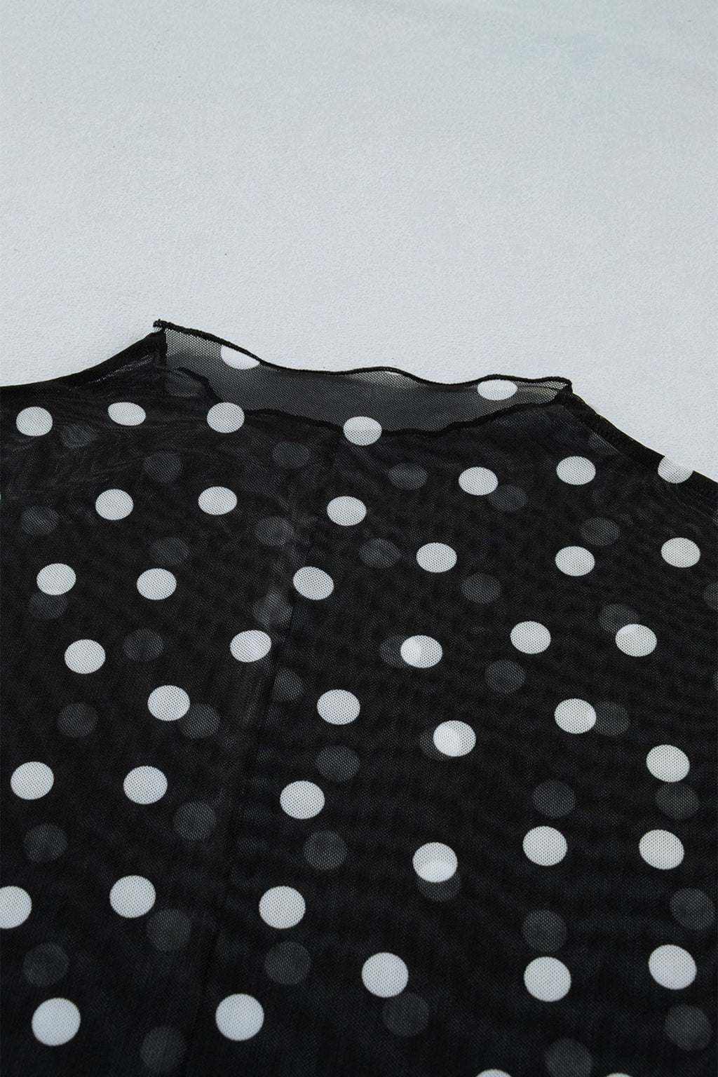 Plus Size Polka Dot Mesh Mock Neck Top - Rooted & Reckless Co.