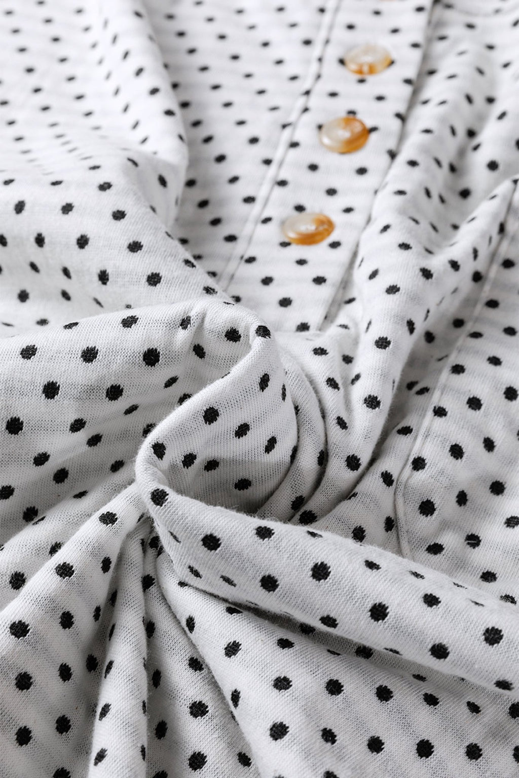 Plus Size Polka Dot Stripe Patchwork Henley Top - Rooted & Reckless Co.