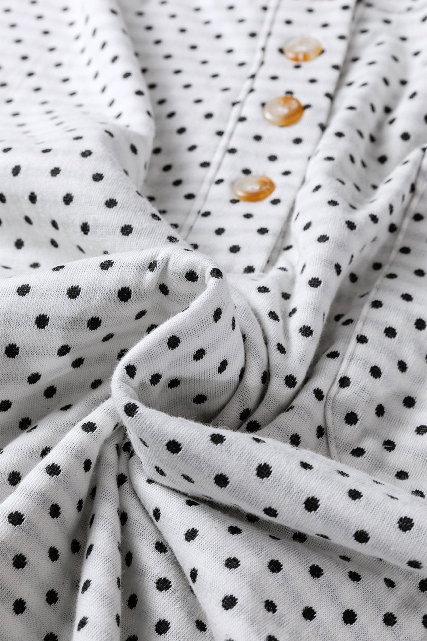 Plus Size Polka Dot Stripe Patchwork Henley Top - Rooted & Reckless Co.