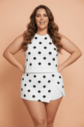 Plus Size Polka Dot Tank & Split Skort Set - Rooted & Reckless Co.