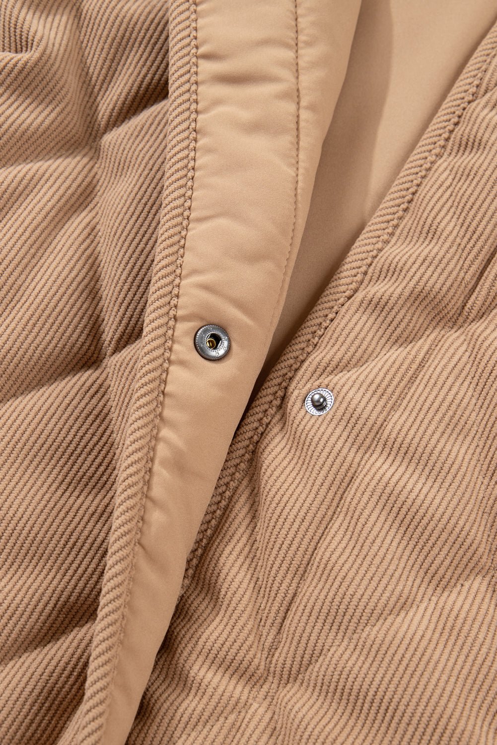 Plus Size Quilted Corduroy Snap Button Vest Jacket - Rooted & Reckless Co.