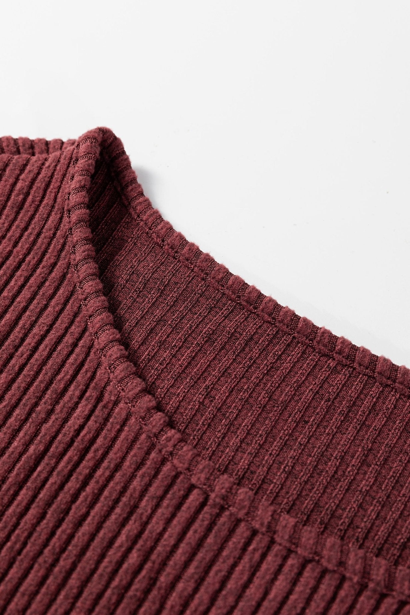 Plus Size Ribbed Button Decor Long Sleeve Top - Rooted & Reckless Co.