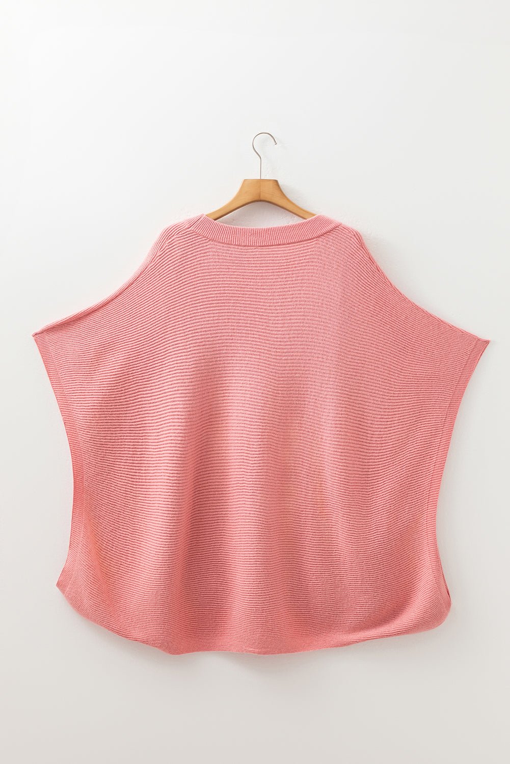 Plus Size Ribbed Knit Crewneck Poncho Sweater - Rooted & Reckless Co.