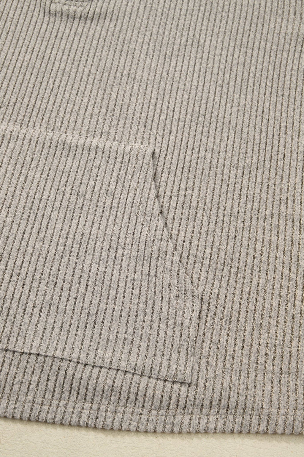 Plus Size Ribbed Knit Kangaroo Pocket Henley Top - Rooted & Reckless Co.