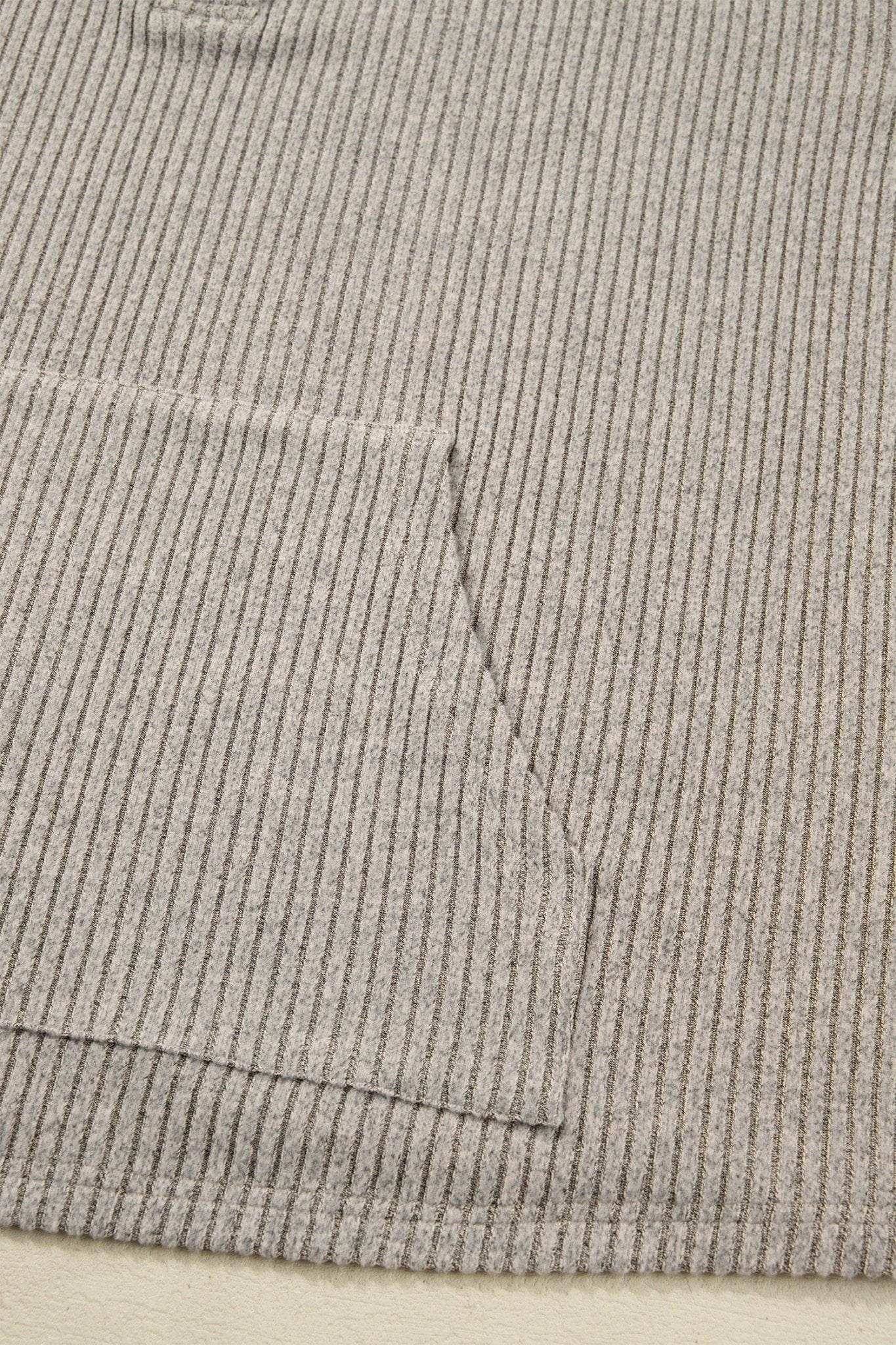 Plus Size Ribbed Knit Kangaroo Pocket Henley Top - Rooted & Reckless Co.