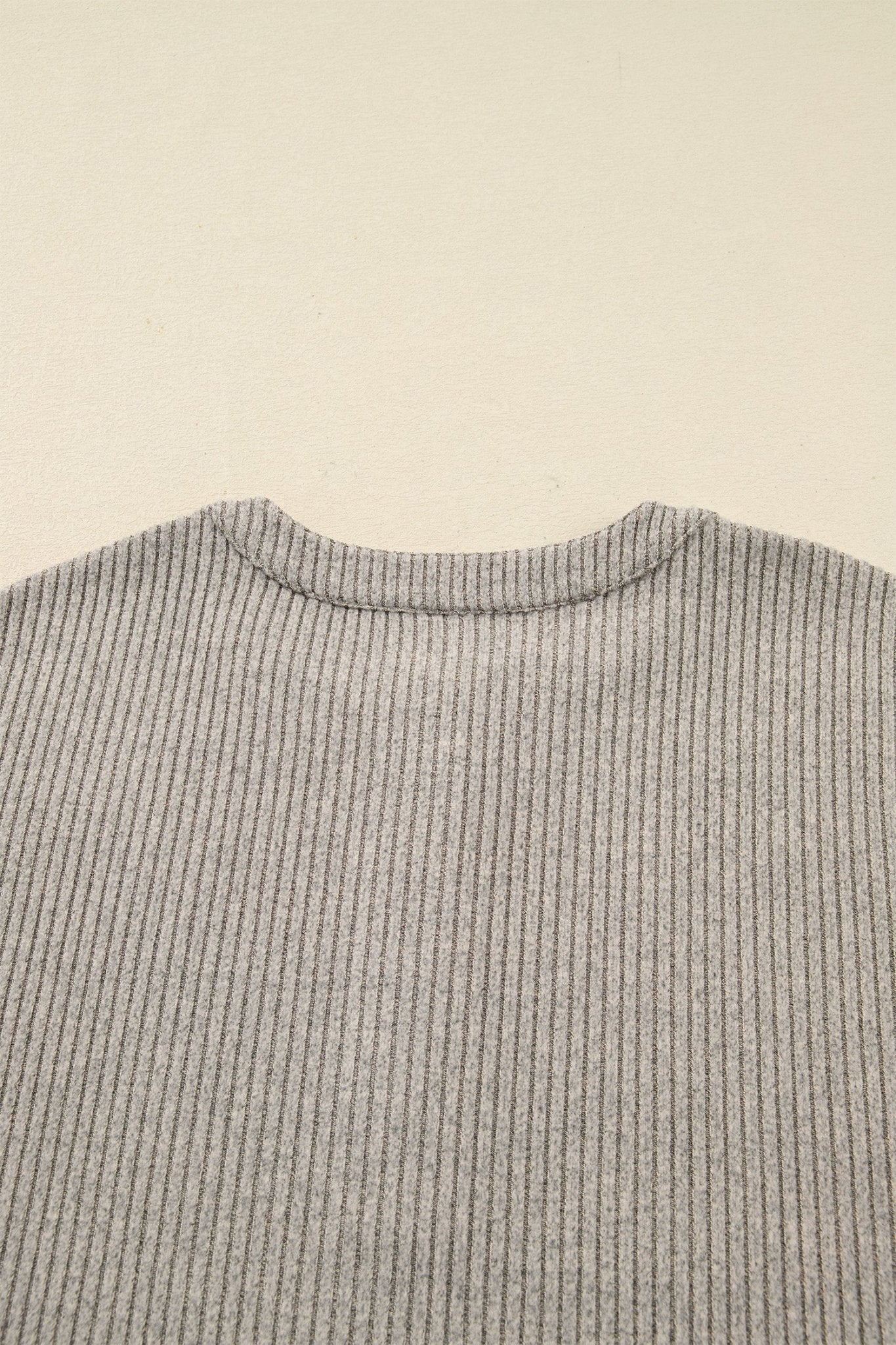 Plus Size Ribbed Knit Kangaroo Pocket Henley Top - Rooted & Reckless Co.