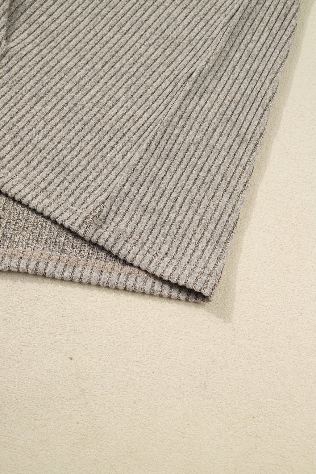 Plus Size Ribbed Knit Kangaroo Pocket Henley Top - Rooted & Reckless Co.