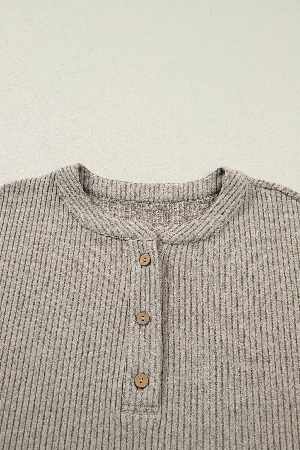 Plus Size Ribbed Knit Kangaroo Pocket Henley Top - Rooted & Reckless Co.