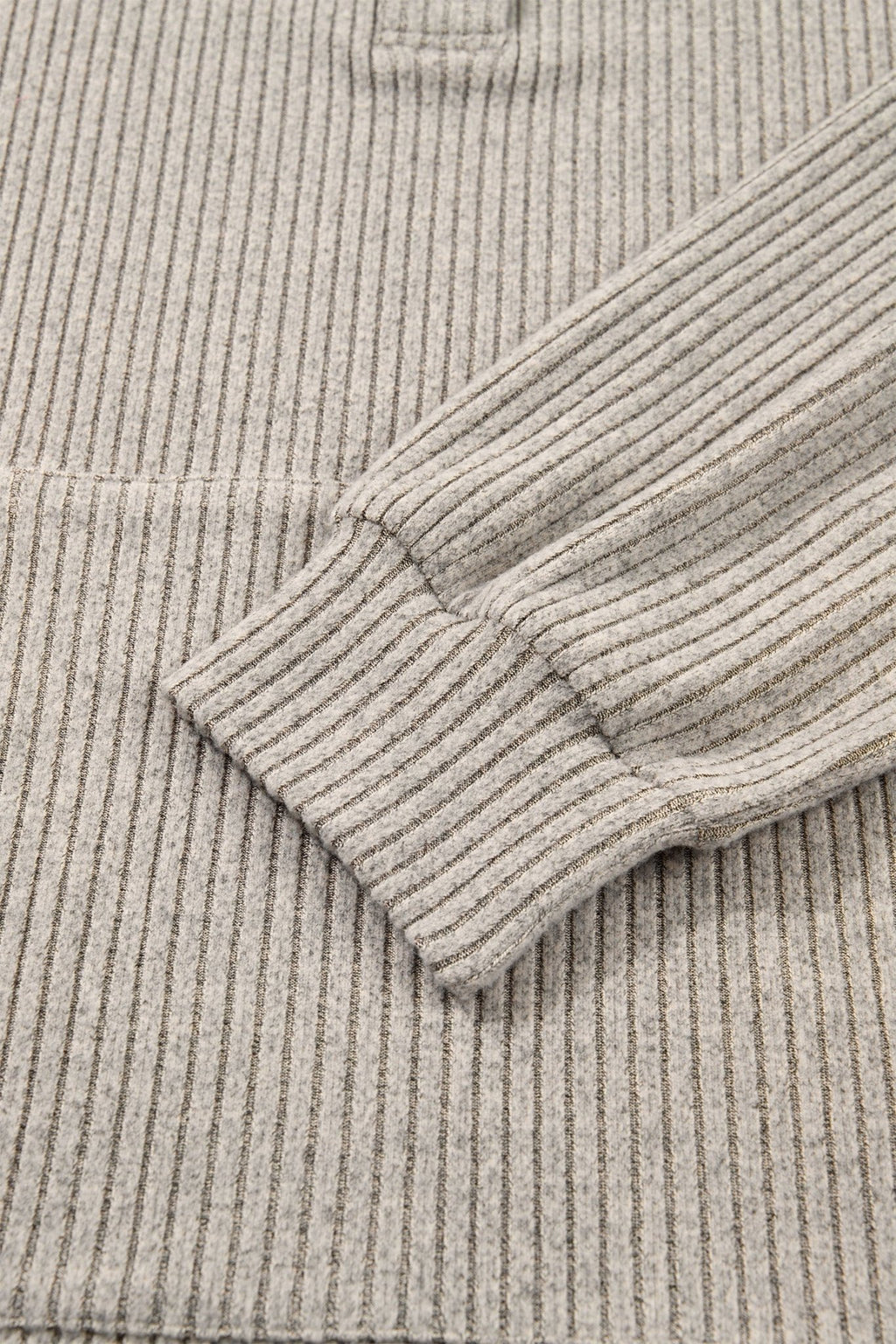 Plus Size Ribbed Knit Kangaroo Pocket Henley Top - Rooted & Reckless Co.