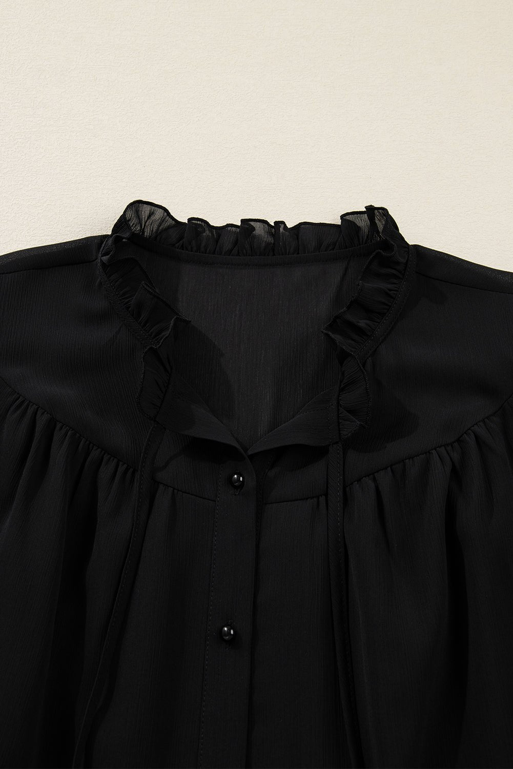 Plus Size Ruffle Balloon Sleeve Chiffon Shirt - Rooted & Reckless Co.