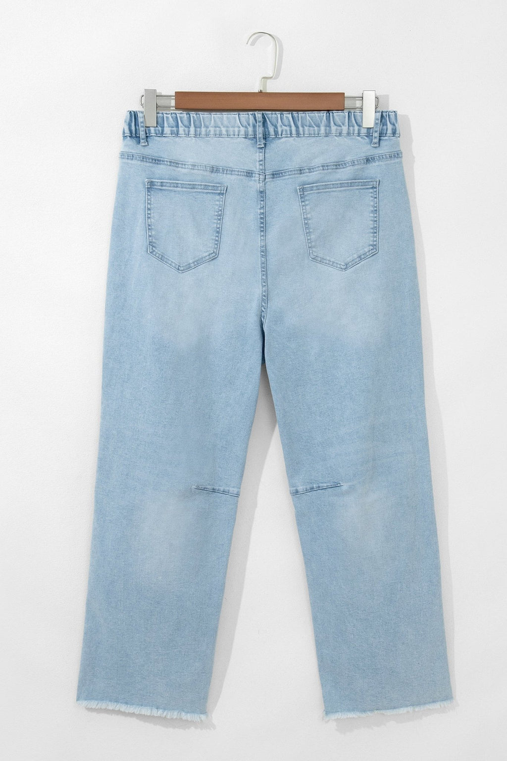 Plus Size Seam Patch Pocket Raw Cut Jeans - Rooted & Reckless Co.
