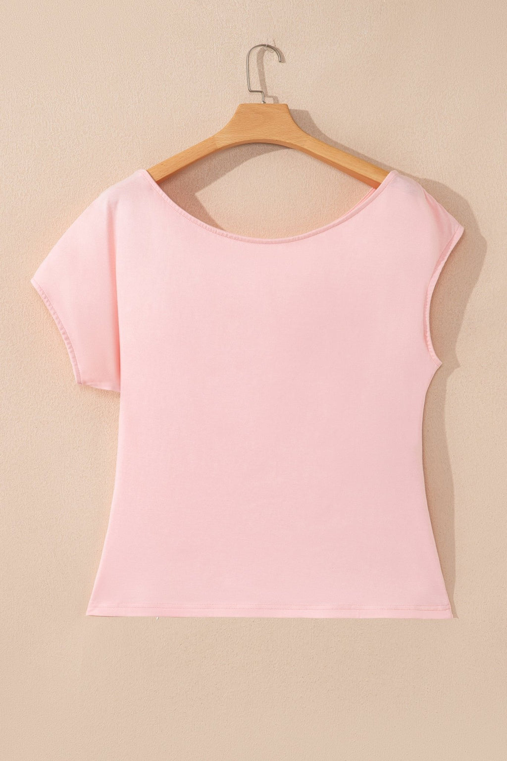 Plus Size Solid Asymmetric Neck Short Sleeve Blouse - Rooted & Reckless Co.