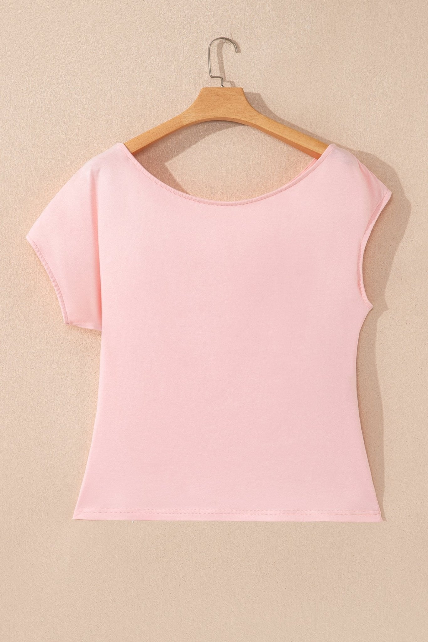 Plus Size Solid Asymmetric Neck Short Sleeve Blouse - Rooted & Reckless Co.