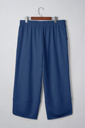 Plus Size Solid Asymmetrical Hem Capris Pants - Rooted & Reckless Co.