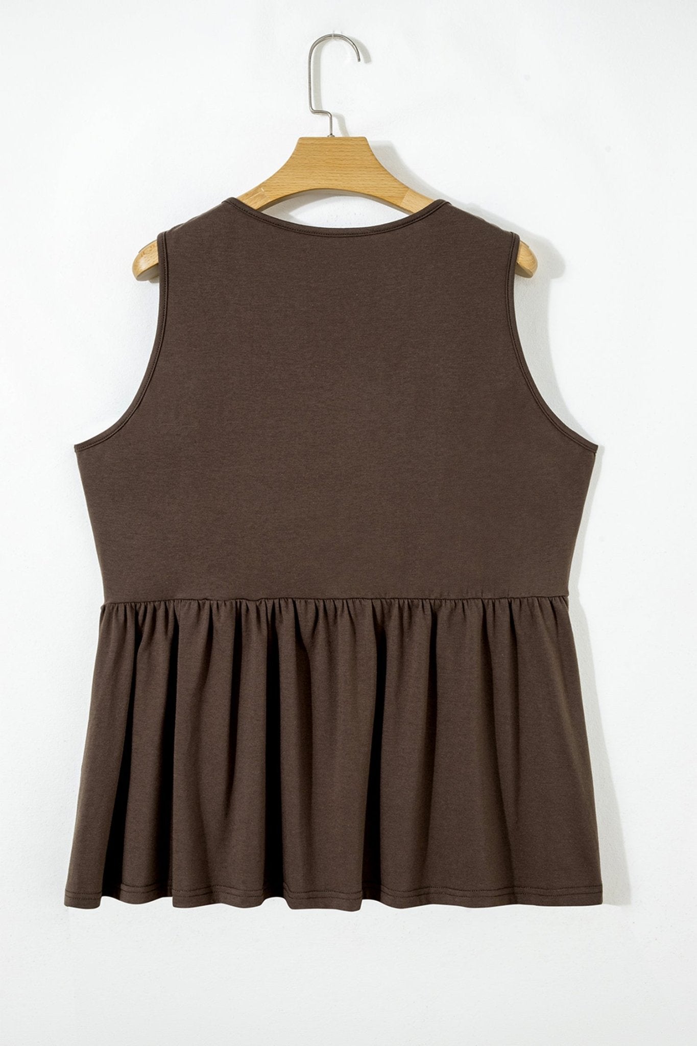 Plus Size Solid Bow-Tie Peplum Tank Top - Rooted & Reckless Co.