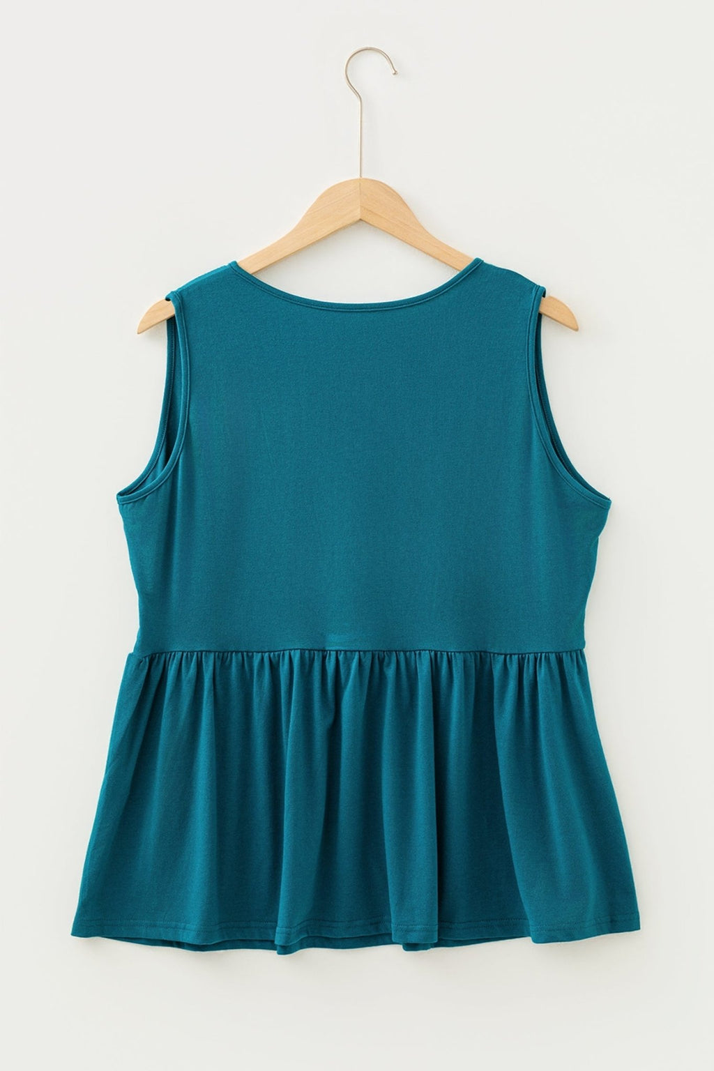 Plus Size Solid Bow-Tie Peplum Tank Top - Rooted & Reckless Co.