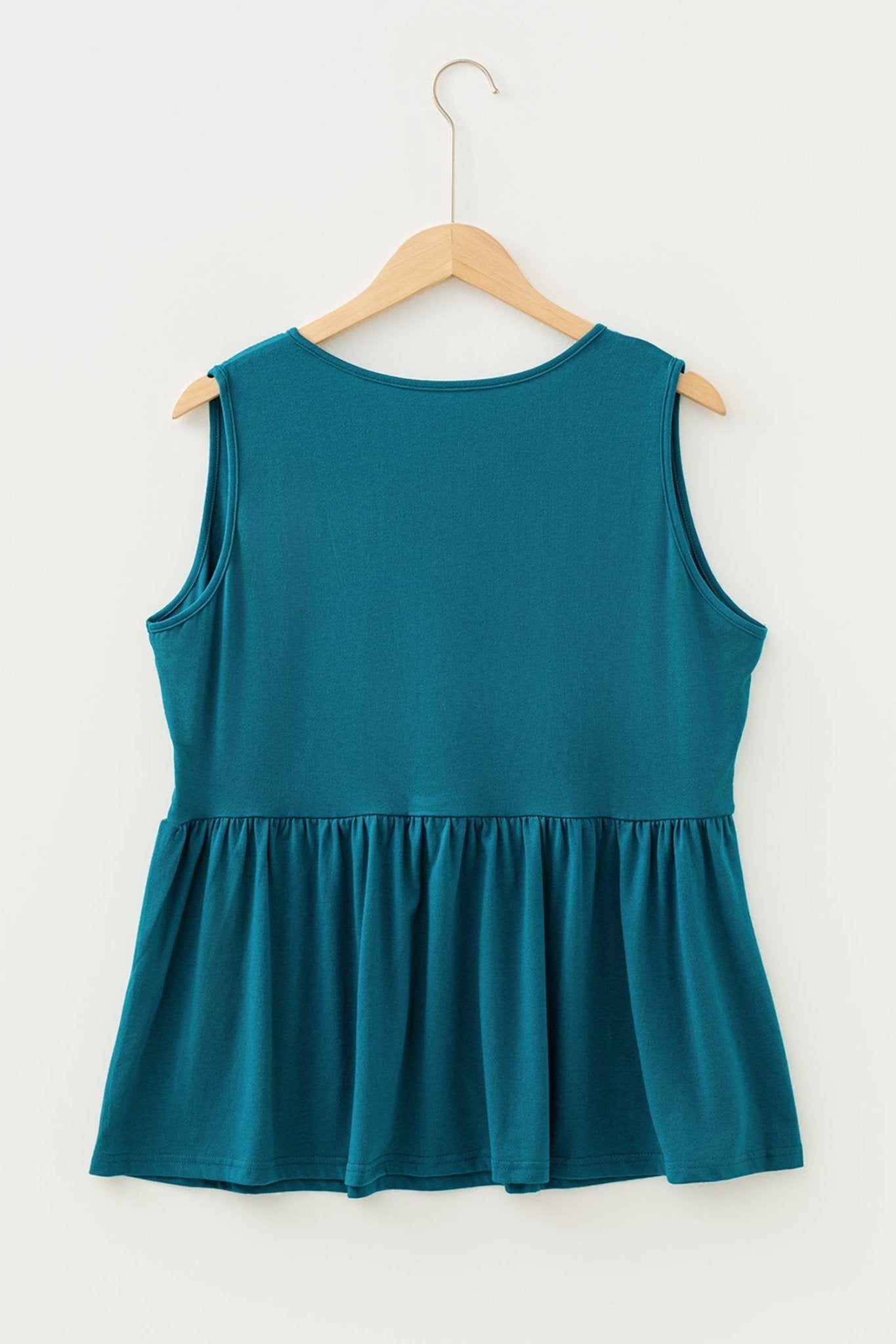 Plus Size Solid Bow-Tie Peplum Tank Top - Rooted & Reckless Co.