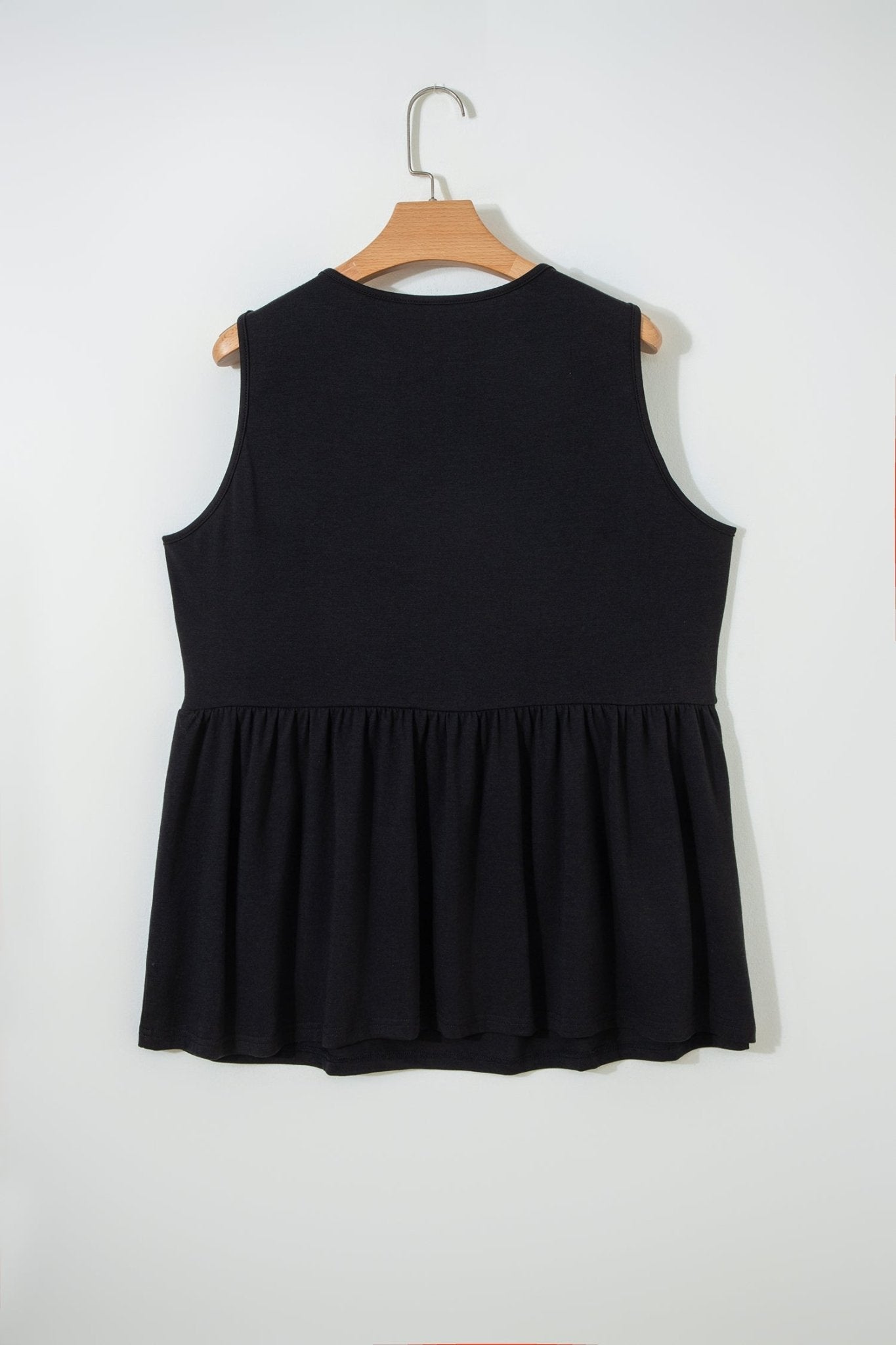 Plus Size Solid Bow-Tie Peplum Tank Top - Rooted & Reckless Co.