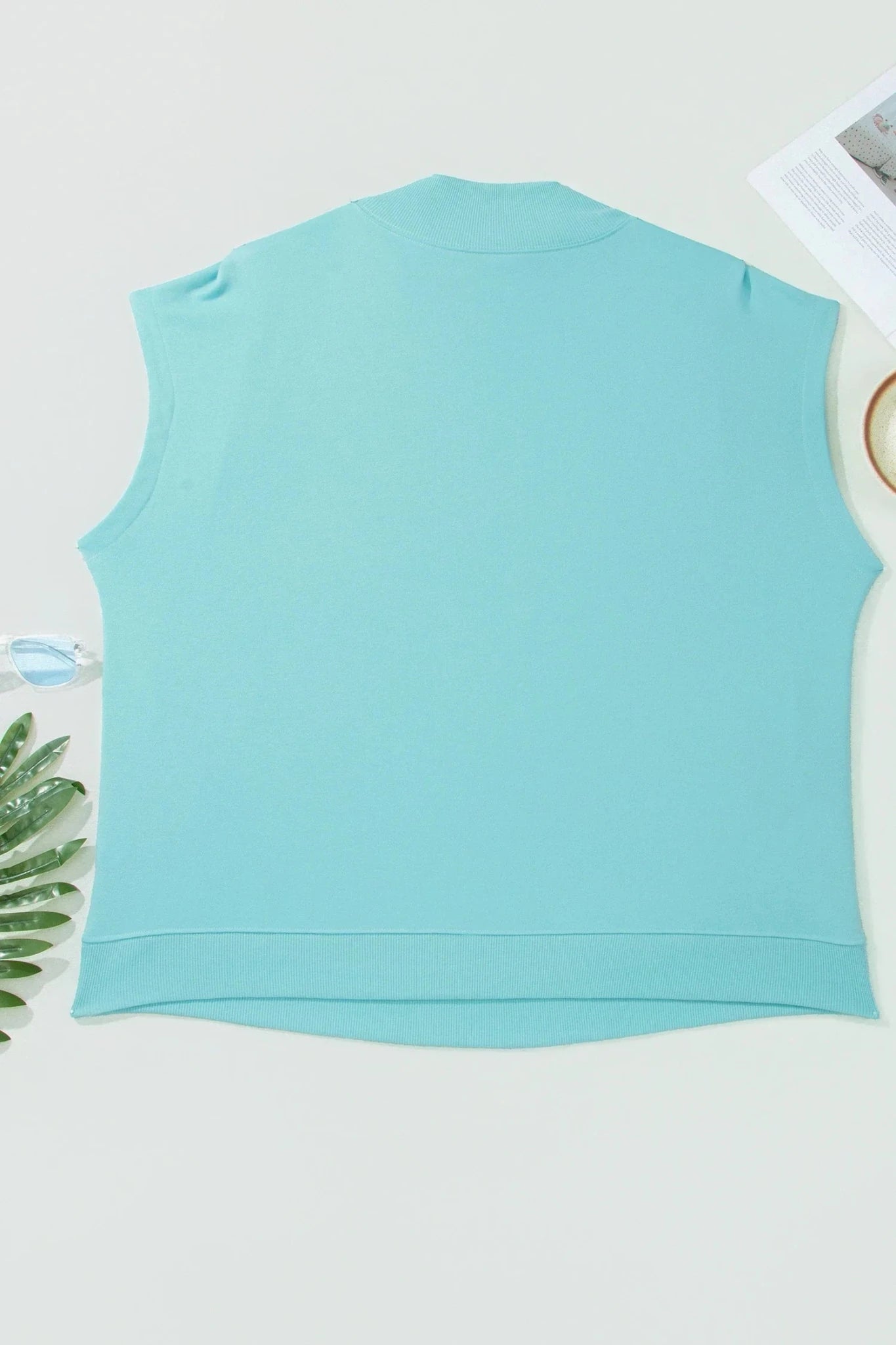 Plus Size Solid High Neck Cap Sleeve Top - Rooted & Reckless Co.