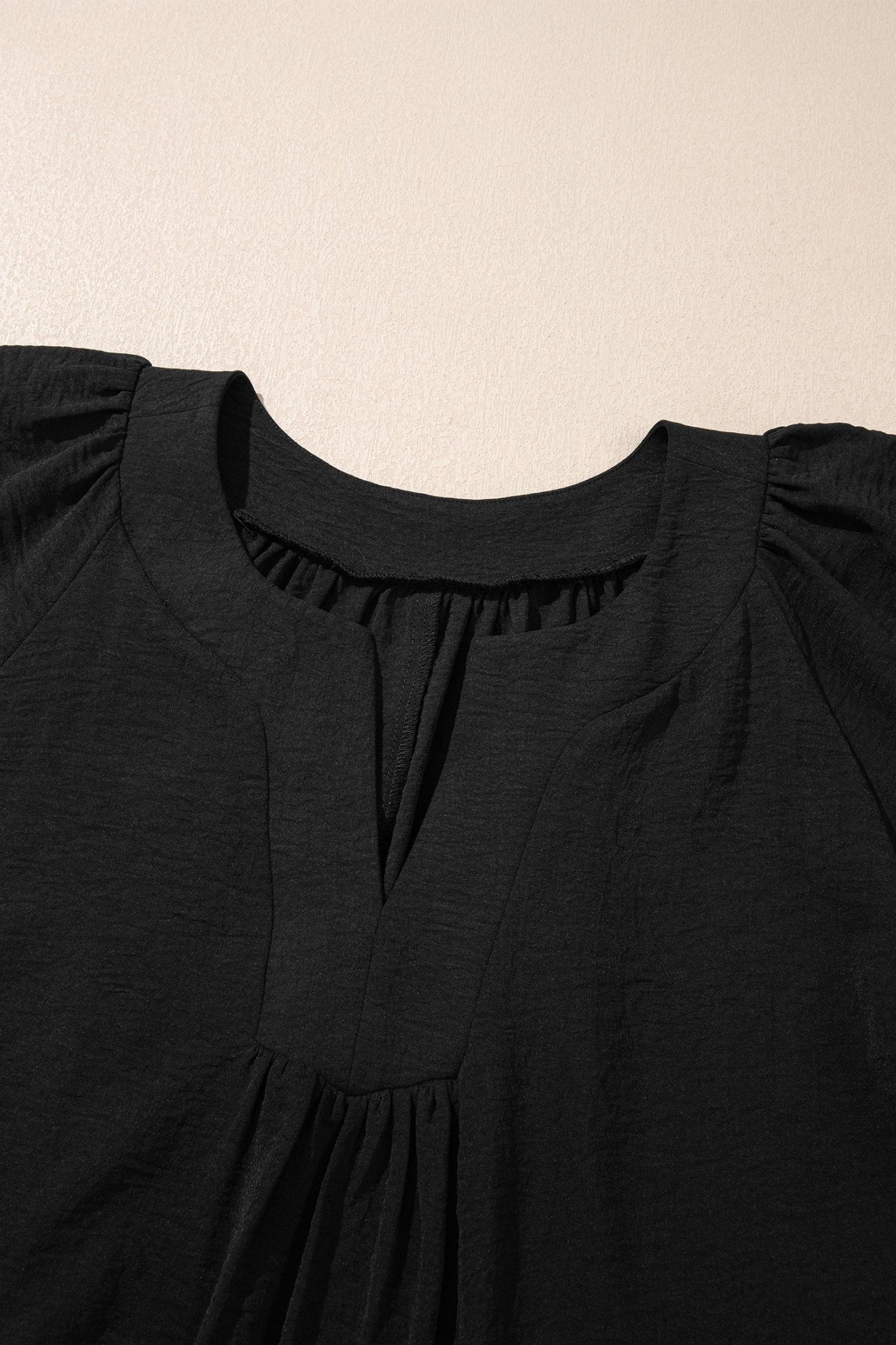 Plus Size Solid Notched Neck Short Sleeve Dress - Rooted & Reckless Co.