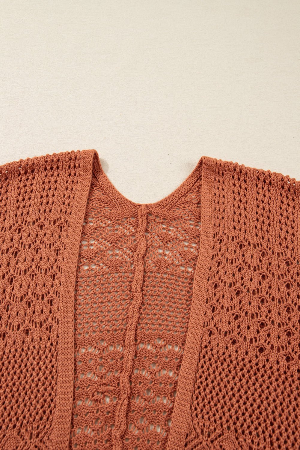 Plus Size Solid Pointelle Knit Open Front Cardigan - Rooted & Reckless Co.