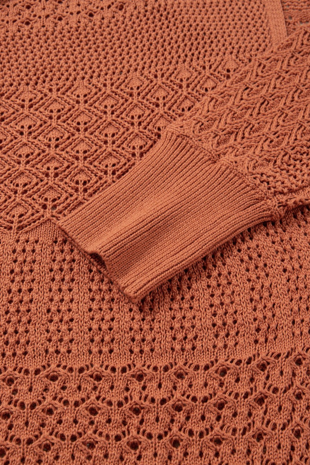 Plus Size Solid Pointelle Knit Open Front Cardigan - Rooted & Reckless Co.