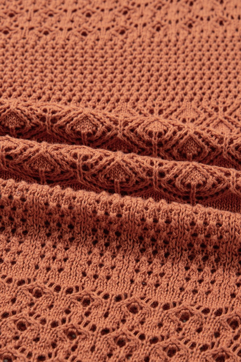 Plus Size Solid Pointelle Knit Open Front Cardigan - Rooted & Reckless Co.