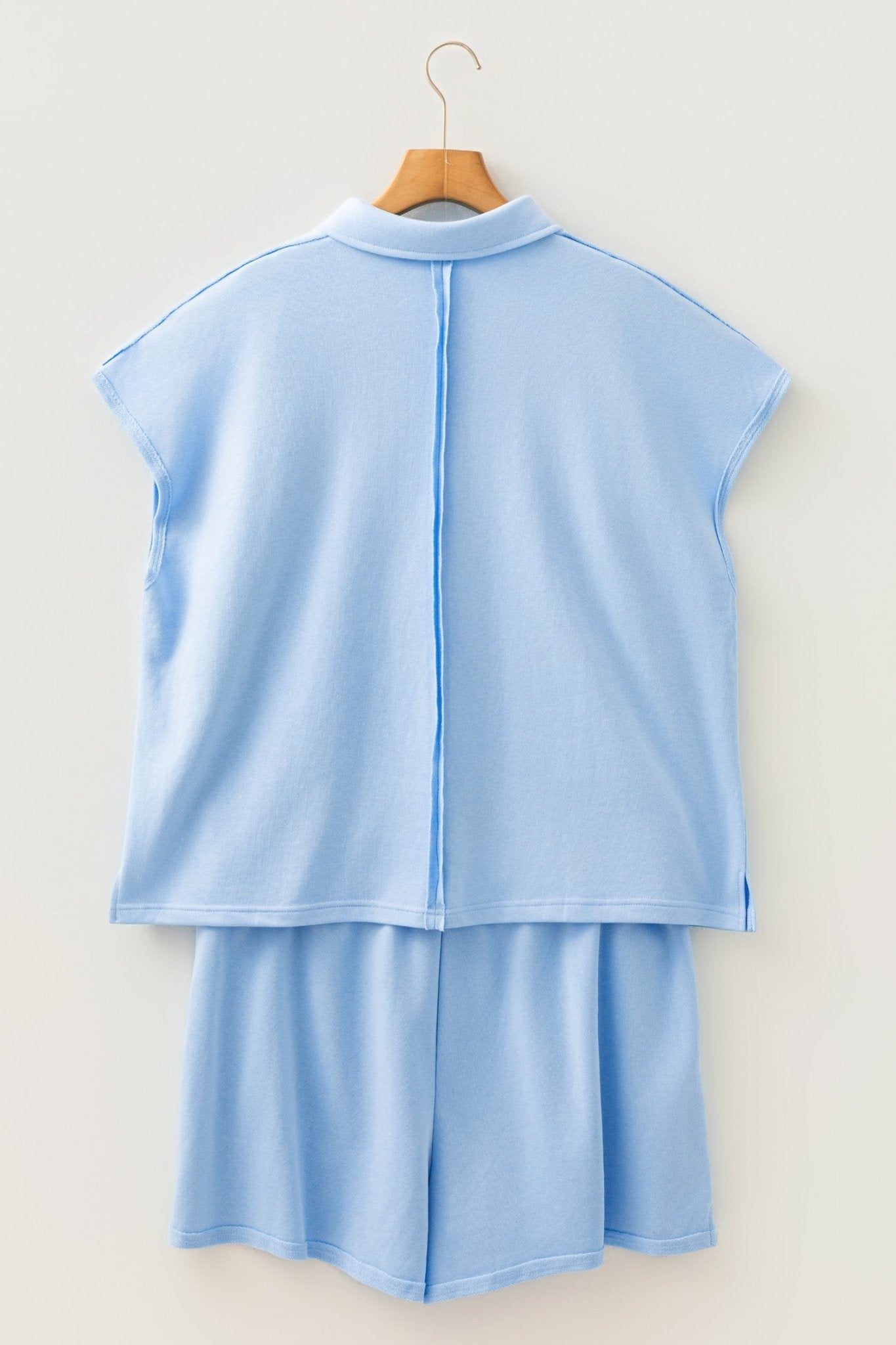 Plus Size Solid Polo Tee & Elastic Waist Shorts - Rooted & Reckless Co.