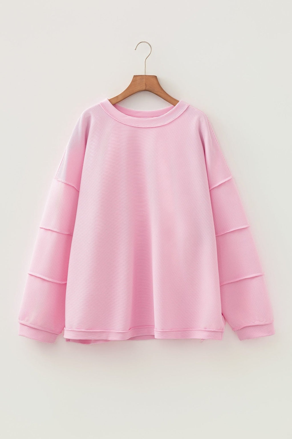Plus Size Solid Ribbed Drop Shoulder Top - Rooted & Reckless Co.
