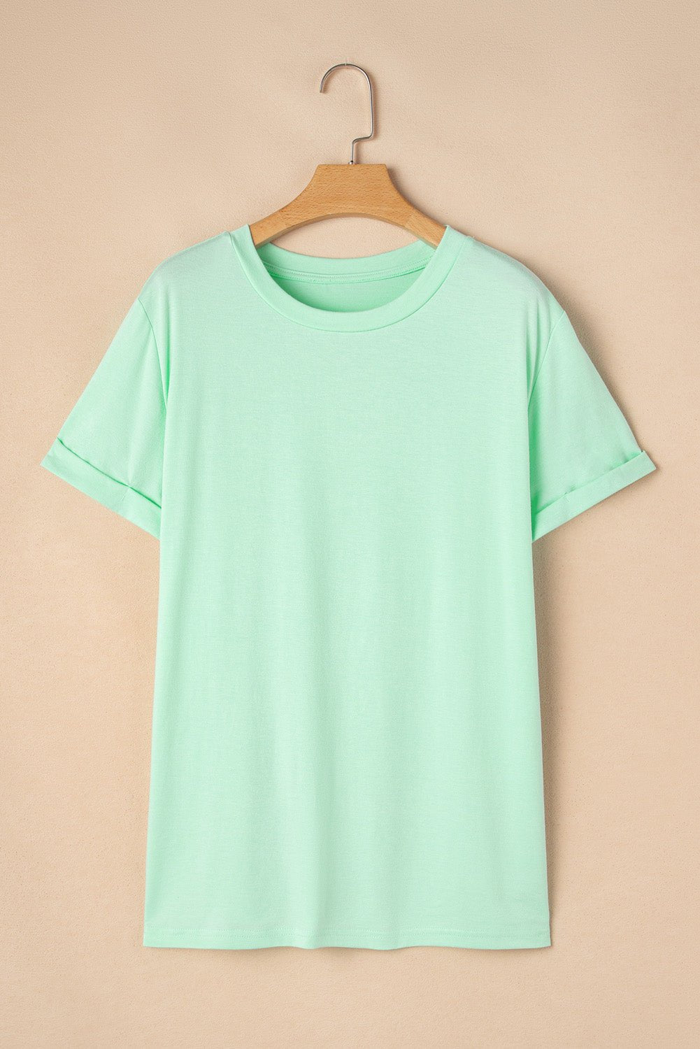 Plus Size Solid Rolled Short Sleeve T-Shirt - Rooted & Reckless Co.