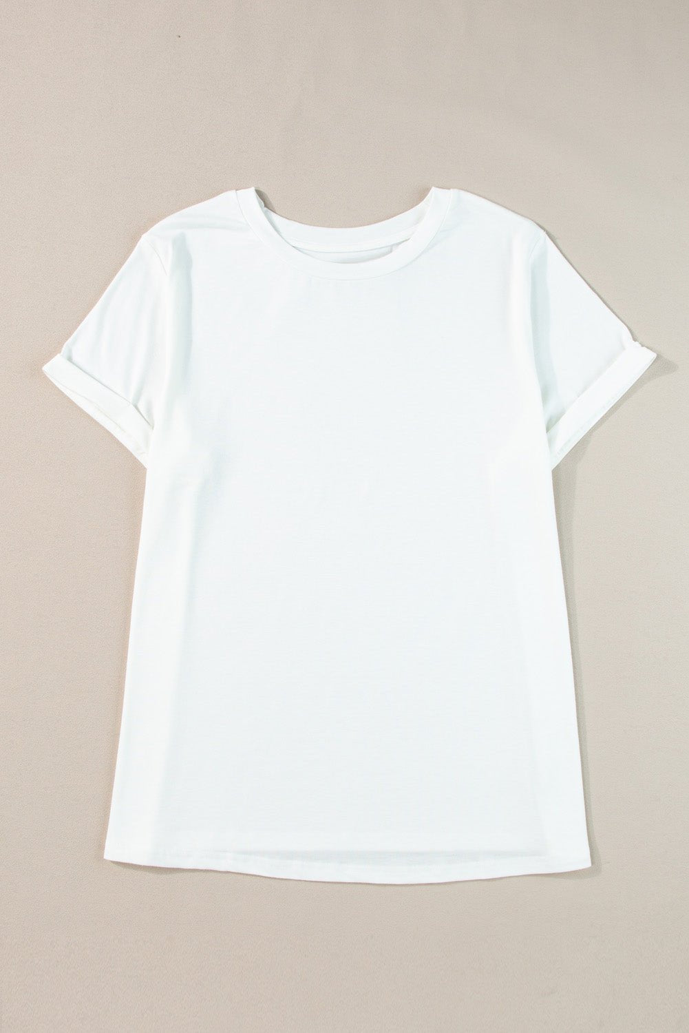 Plus Size Solid Rolled Short Sleeve T-Shirt - Rooted & Reckless Co.