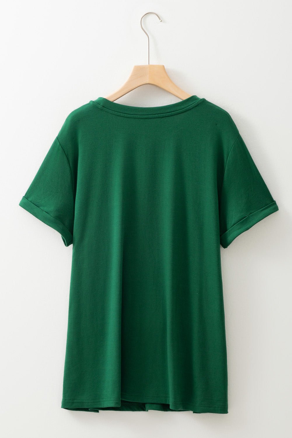 Plus Size Solid Rolled Short Sleeve T-Shirt - Rooted & Reckless Co.