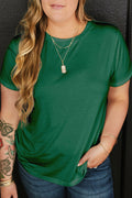Plus Size Solid Rolled Short Sleeve T-Shirt - Rooted & Reckless Co.
