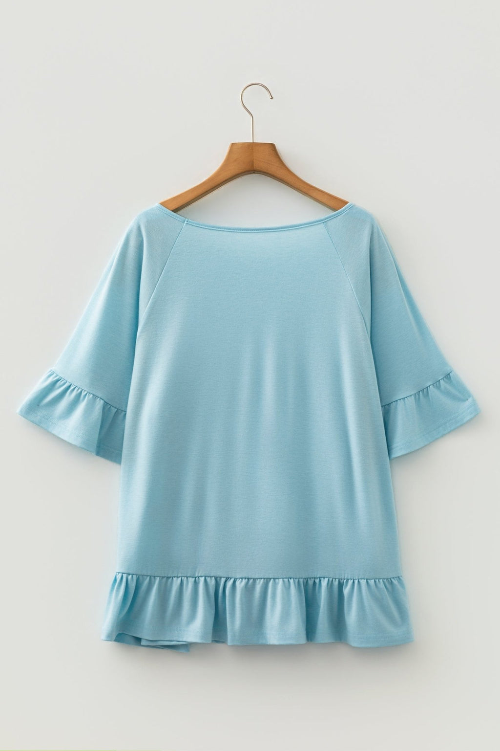 Plus Size Solid Ruffle Short Sleeve Blouse - Rooted & Reckless Co.