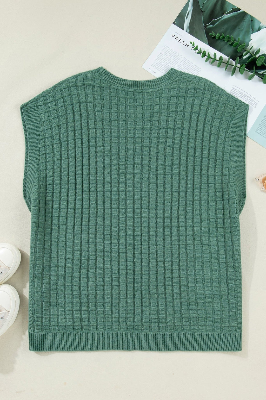 Plus Size Solid Textured Knit Short Sleeve Top - Rooted & Reckless Co.