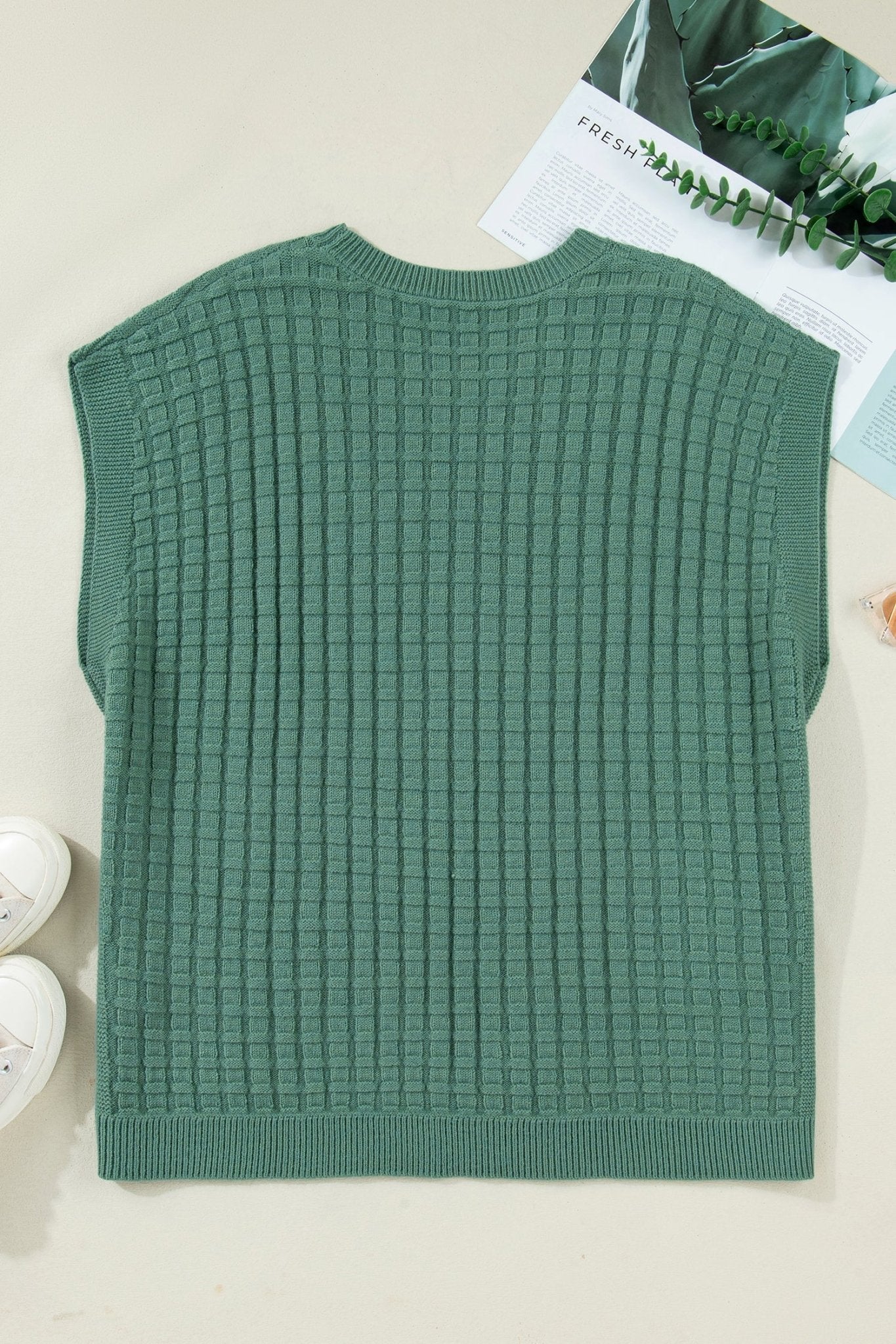 Plus Size Solid Textured Knit Short Sleeve Top - Rooted & Reckless Co.