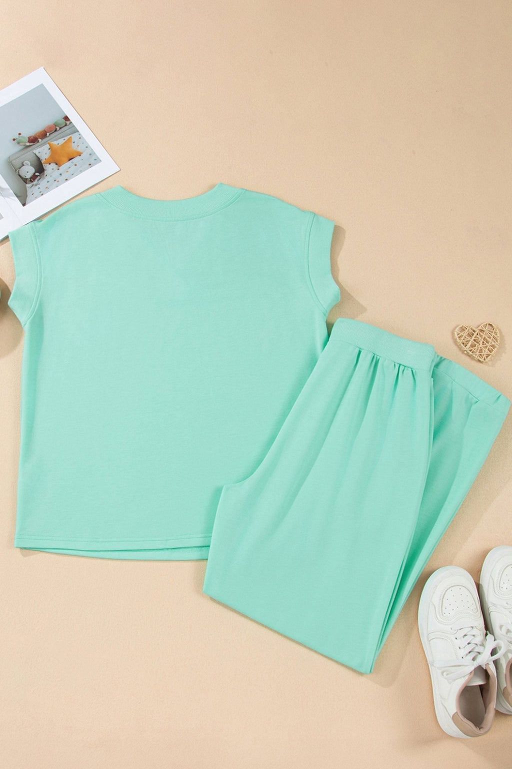 Plus Size Solid V-Neck Tee & Drawstring Pants Set - Rooted & Reckless Co.