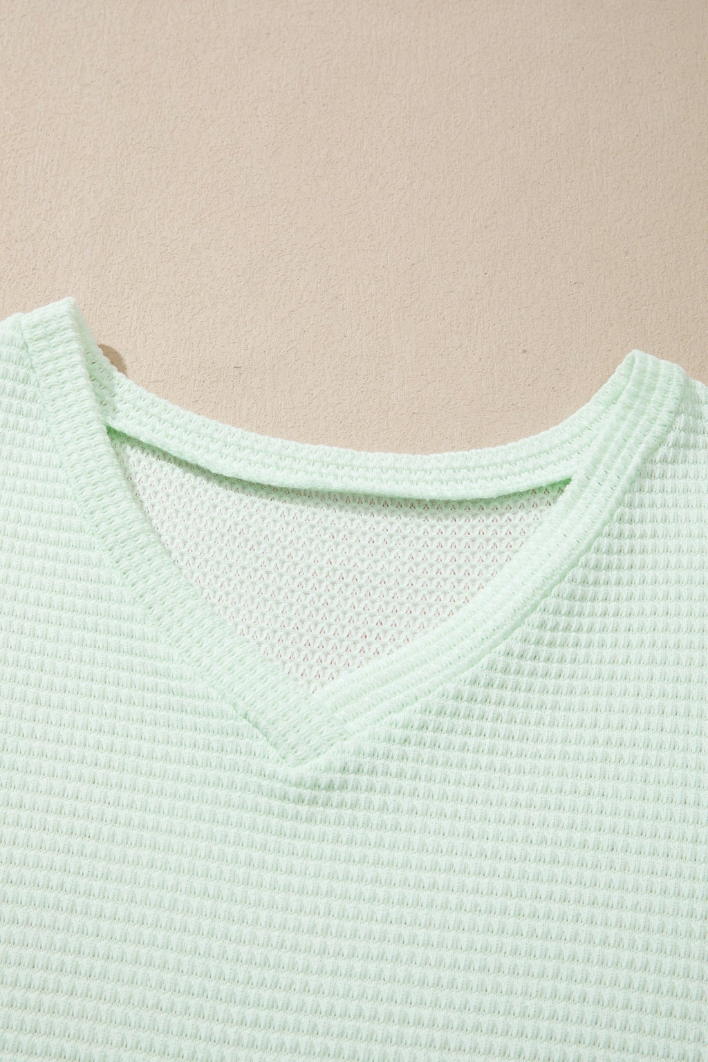 Plus Size Solid Waffle Knit V-Neck Short Sleeve Top - Rooted & Reckless Co.