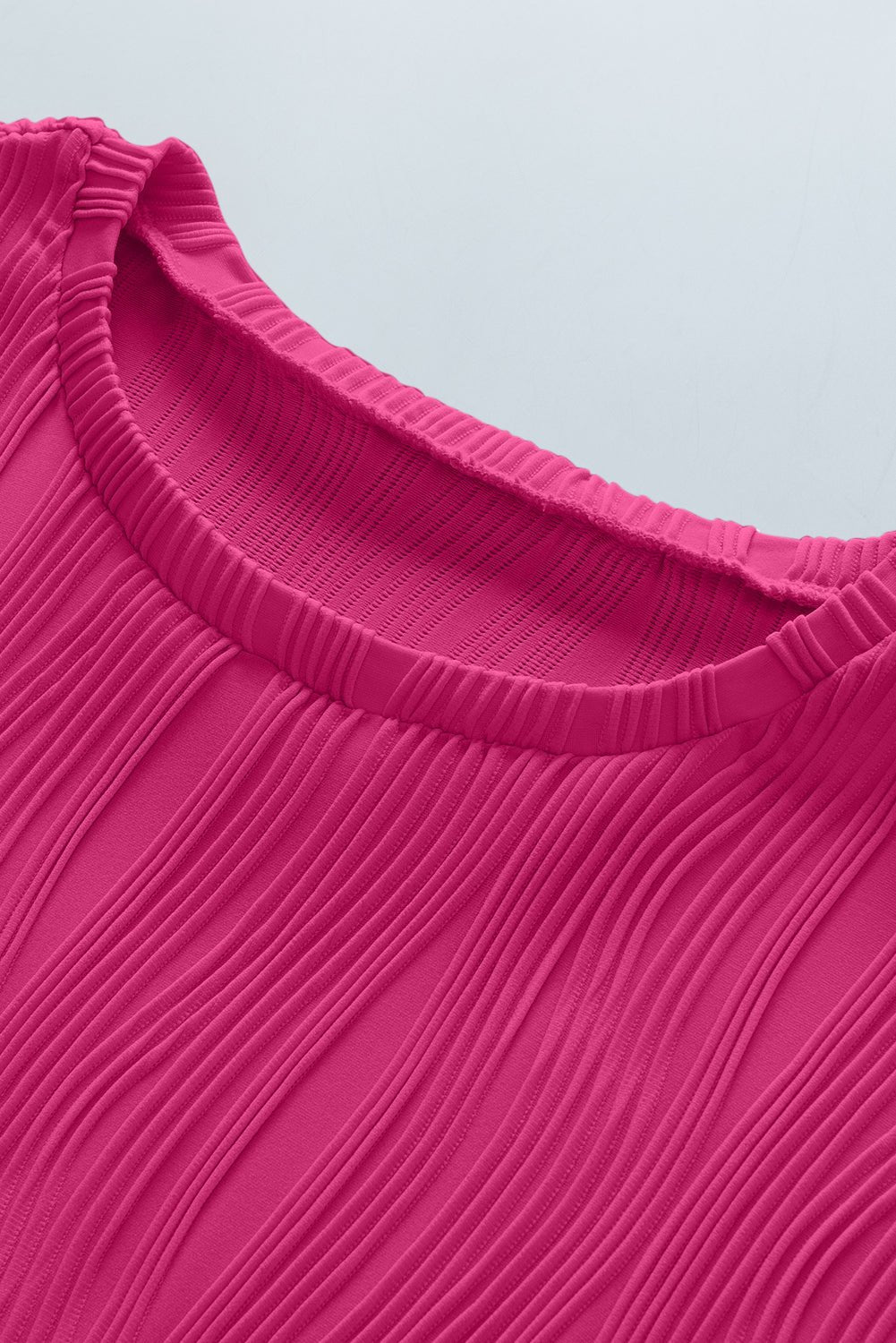 Plus Size Solid Wavy Textured Short Sleeve Tee - Rooted & Reckless Co.