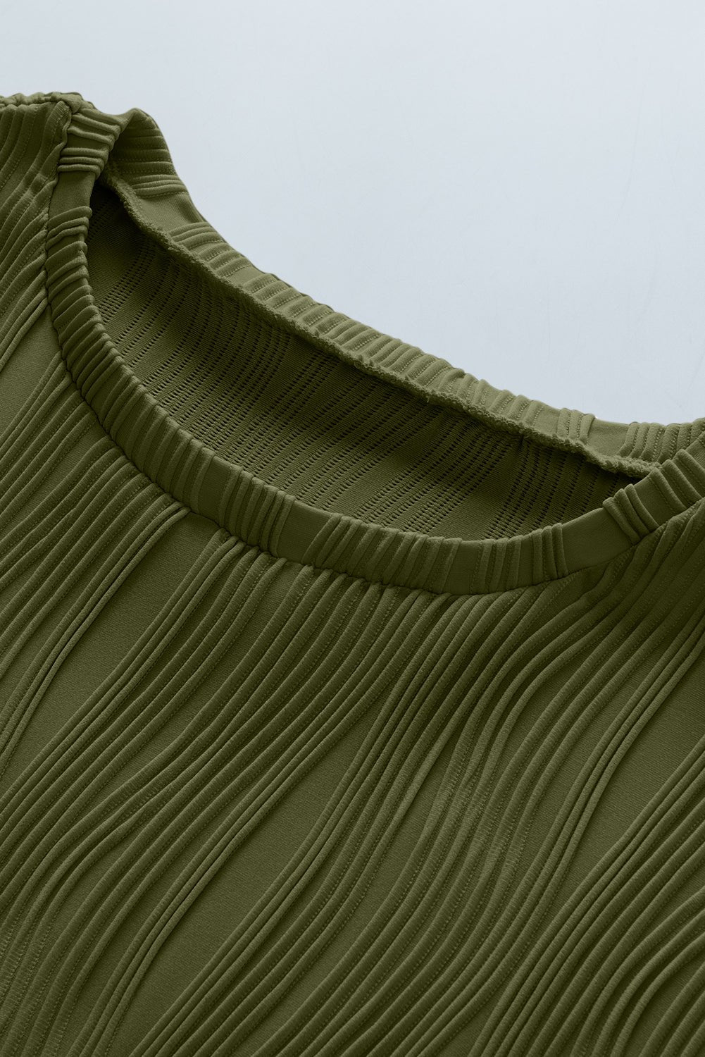 Plus Size Solid Wavy Textured Short Sleeve Tee - Rooted & Reckless Co.