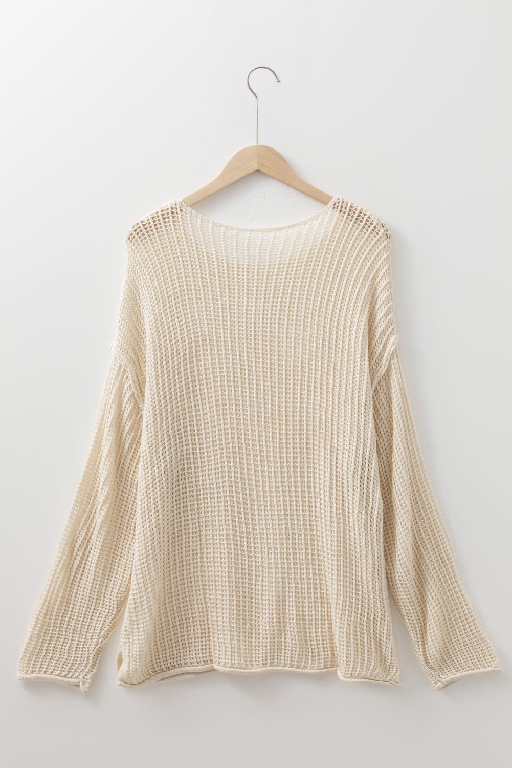 Plus Size Star Hollow-Out Knit Crewneck Sweater - Rooted & Reckless Co.