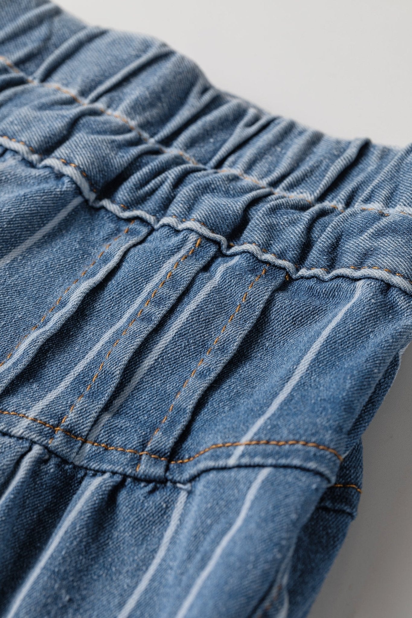 Plus Size Stripe Denim Buttoned Wide Leg Pants - Rooted & Reckless Co.
