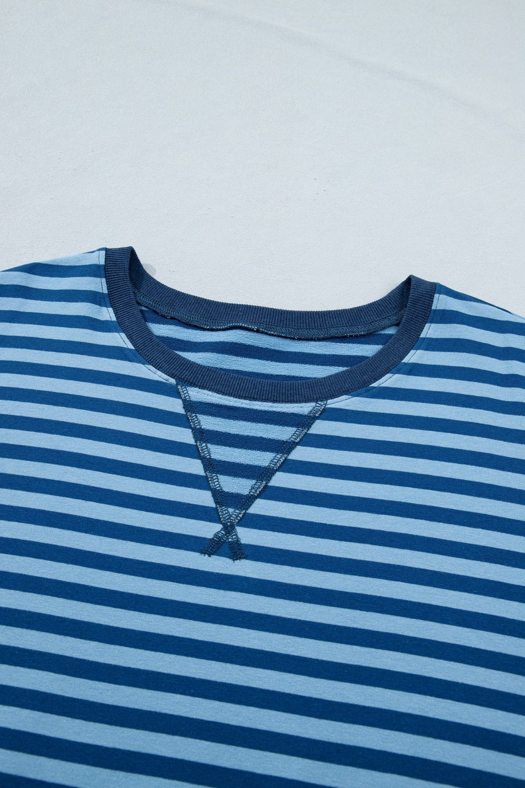 Plus Size Stripe Dropped Shoulder Tee & Shorts Set - Rooted & Reckless Co.