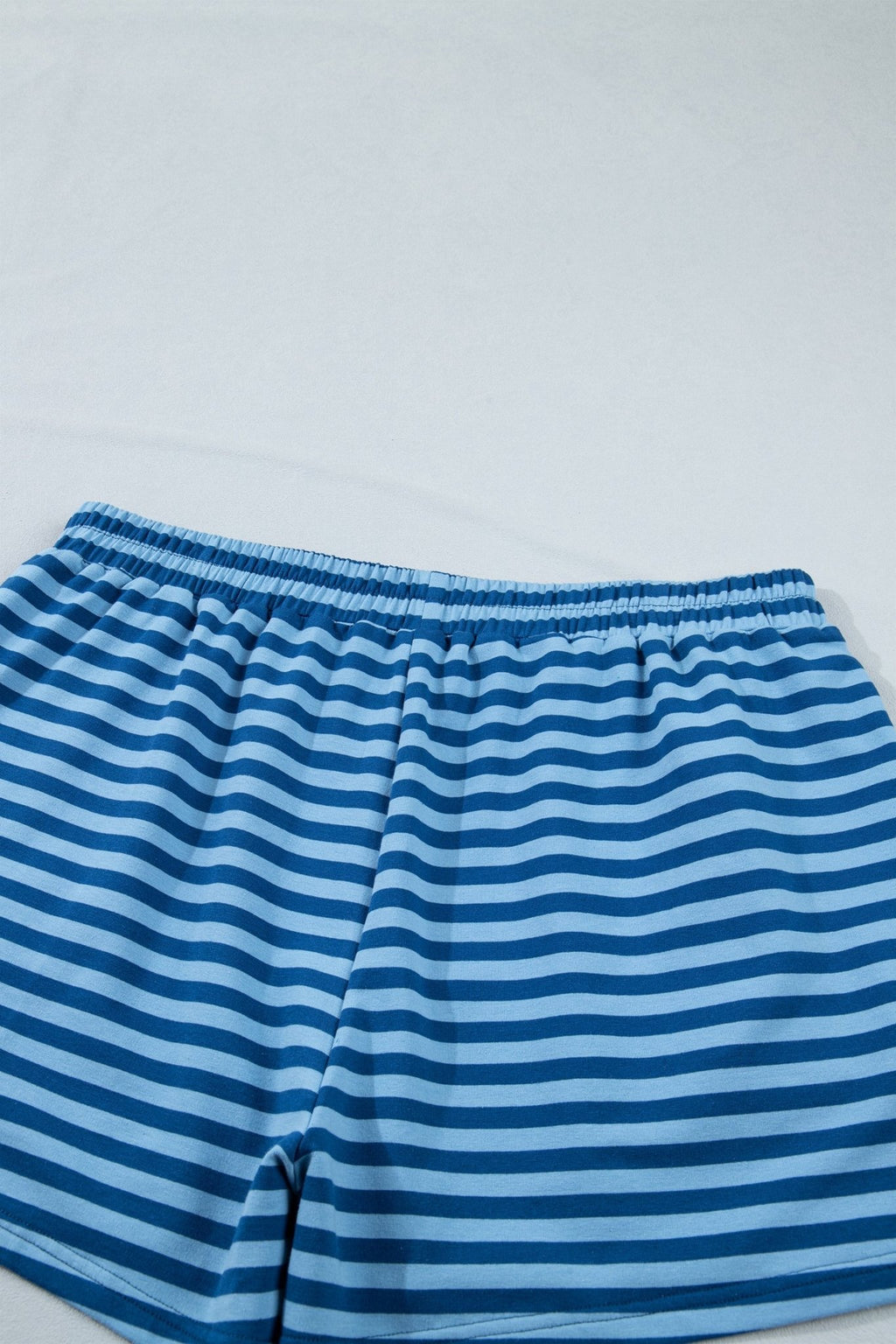 Plus Size Stripe Dropped Shoulder Tee & Shorts Set - Rooted & Reckless Co.