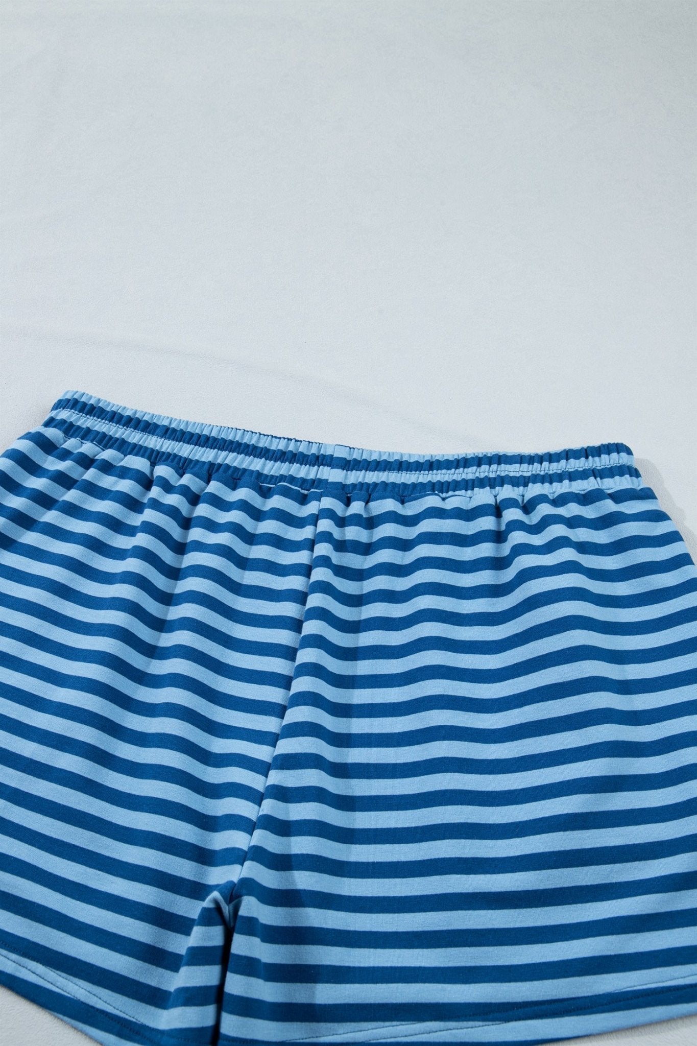 Plus Size Stripe Dropped Shoulder Tee & Shorts Set - Rooted & Reckless Co.
