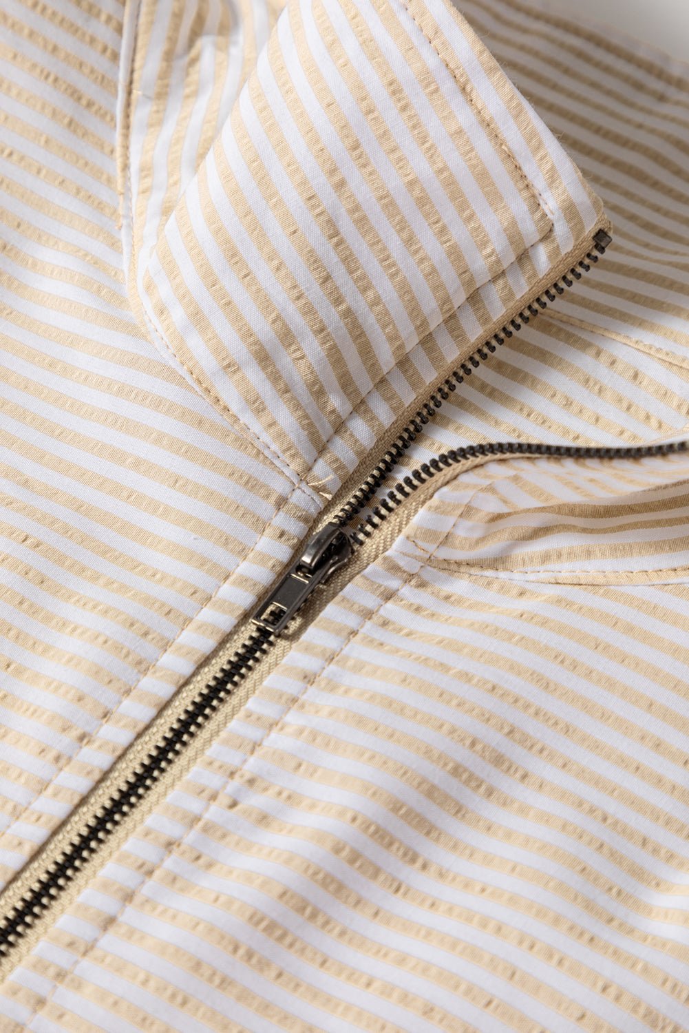 Plus Size Stripe Patchwork Half-Zip Sweatshirt - Rooted & Reckless Co.