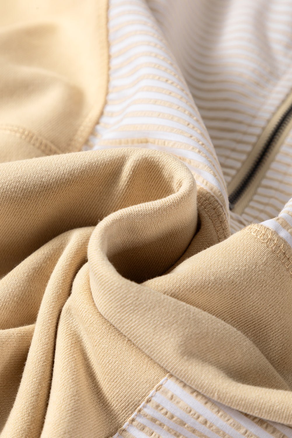 Plus Size Stripe Patchwork Half-Zip Sweatshirt - Rooted & Reckless Co.