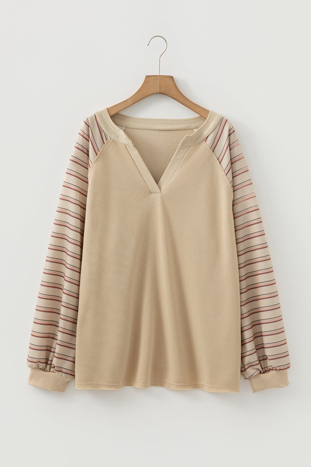Plus Size Stripe Patchwork Raglan Sleeve Jumper - Rooted & Reckless Co.