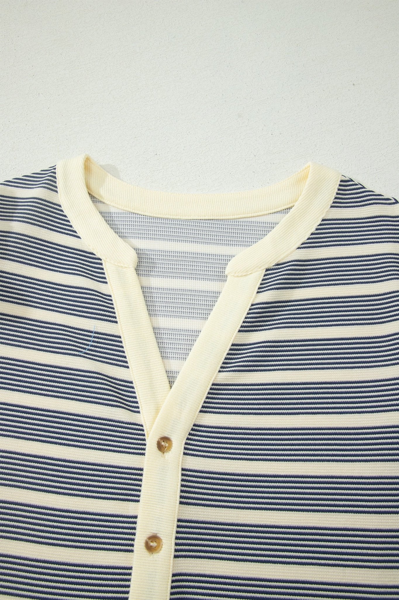 Plus Size Stripe Ruffle Sleeve Button V-Neck Dress - Rooted & Reckless Co.